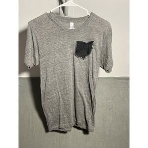 American Apparel The Track Shirt Unisex S Gray Ohio Love Pocket T-Shirt 50 25 25